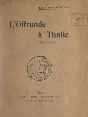 cover image of L'offrande à Thalie